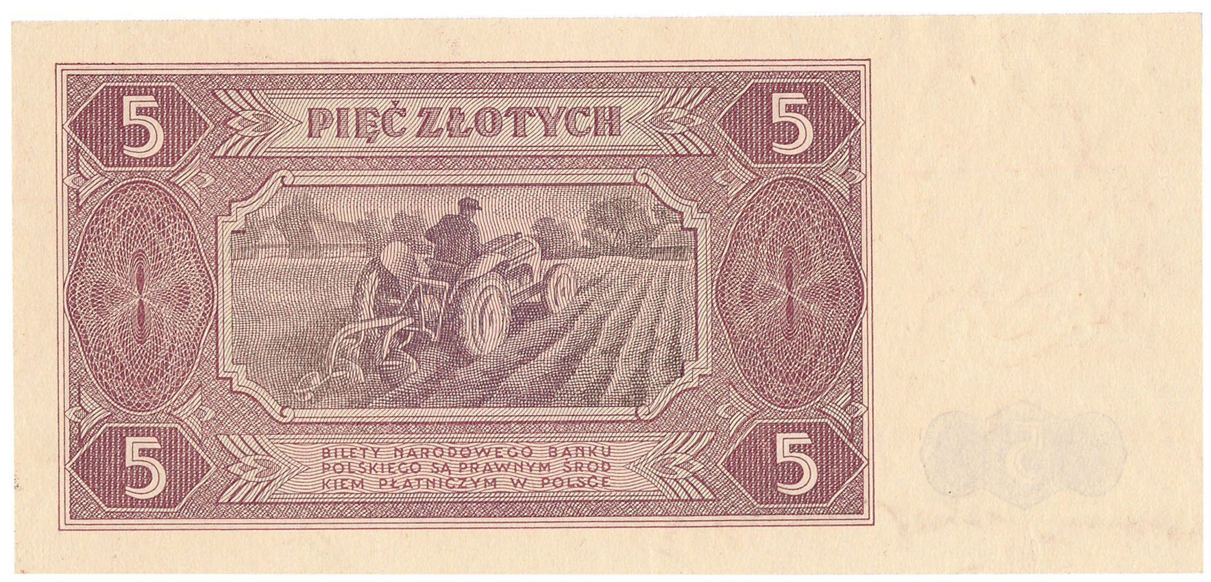 Banknot WZÓR 5 złotych 1948 seria A - RZADKOŚĆ R7
